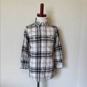 GAP Kids XS 100% Organic Cotton Plaid Long Sleeve Button Down